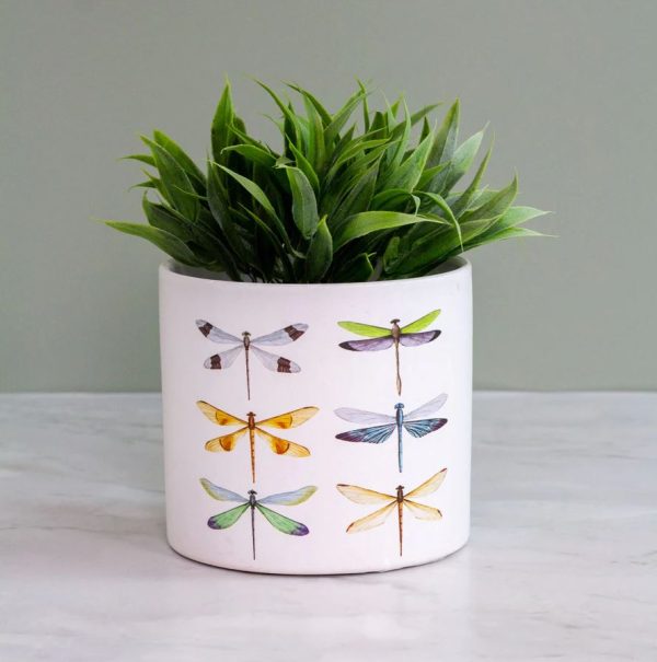 Ghiveci decorativ ceramic cu fluturi ⌀13.5cm